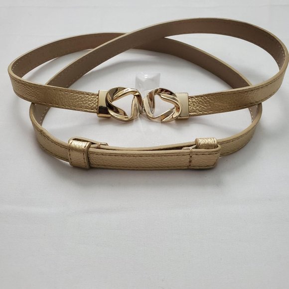 Women’s Tan Leather Slim  Belt - Picture 6 of 7